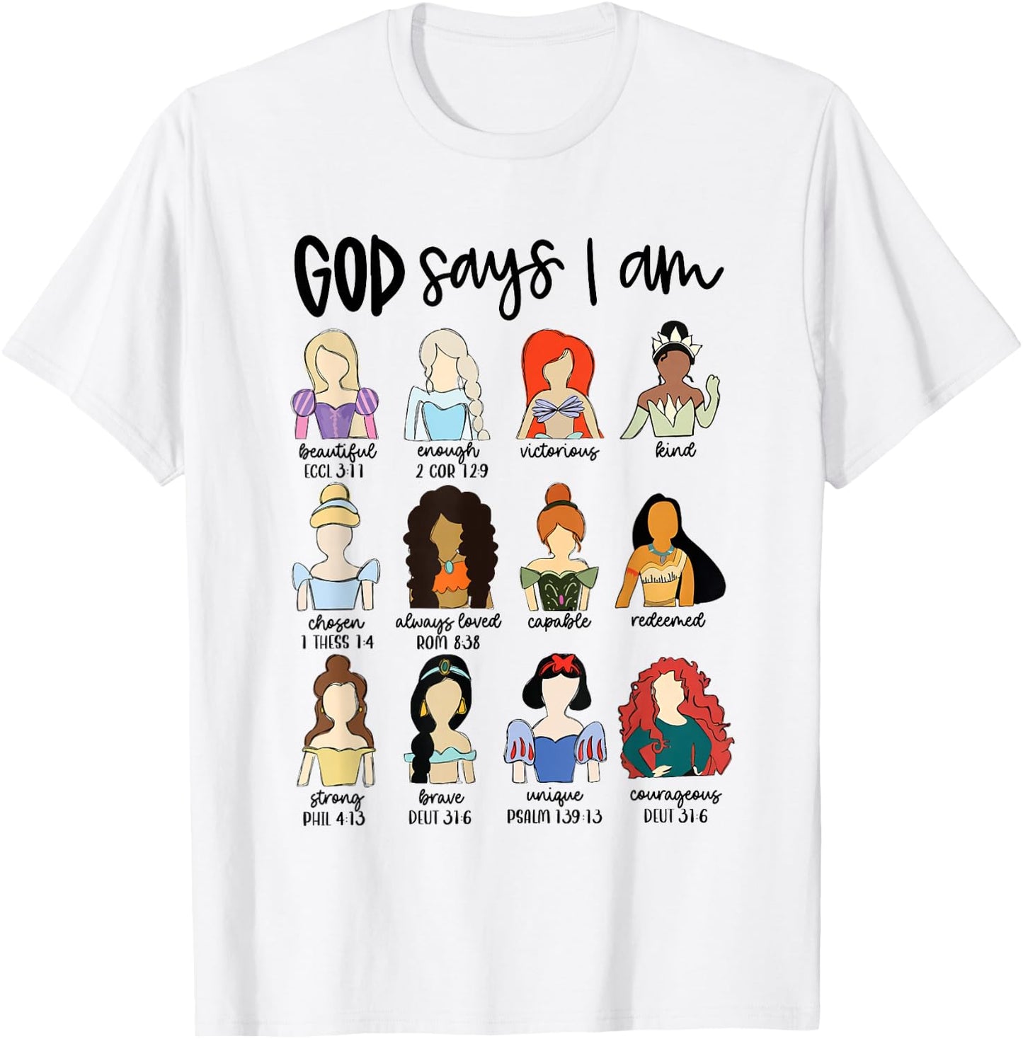 God Says I Am Princess Bible Verse Christian Jesus Religious T-Shirt - T-Shirt | White