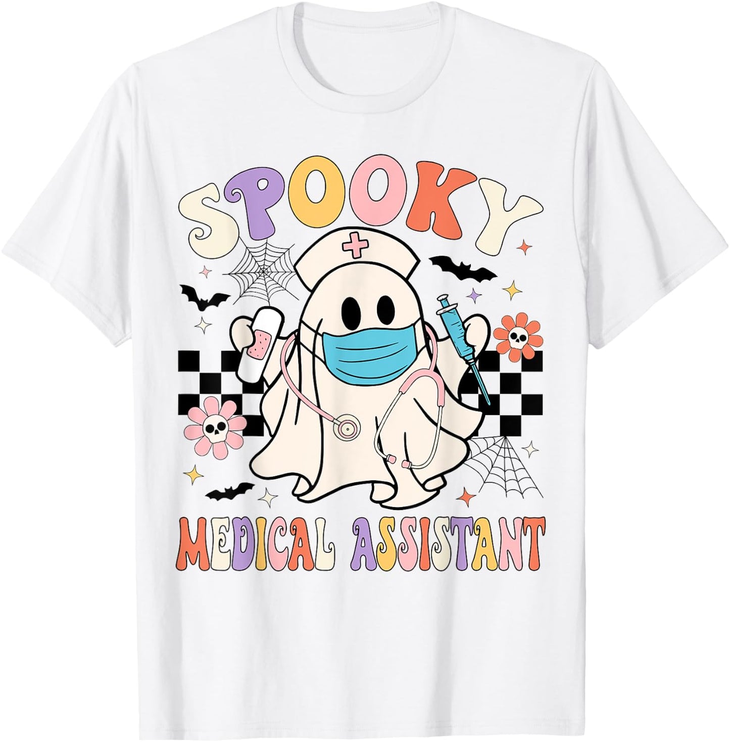 Spooky Medical Assistant Ghost Medical Assistant Halloween T-Shirt - T-Shirt | White