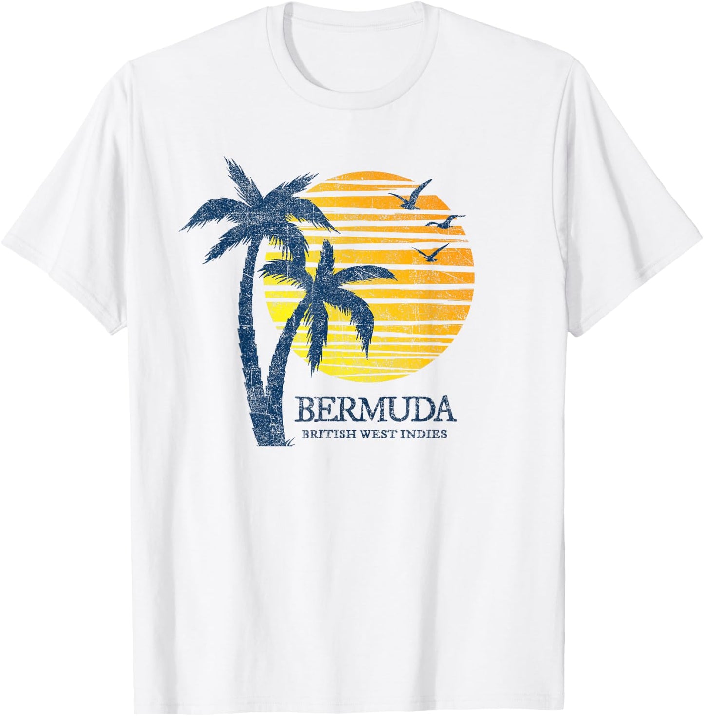 Vintage Bermuda Retro Throwback Cruise Beach Sunset Souvenir T-Shirt - T-Shirt | White