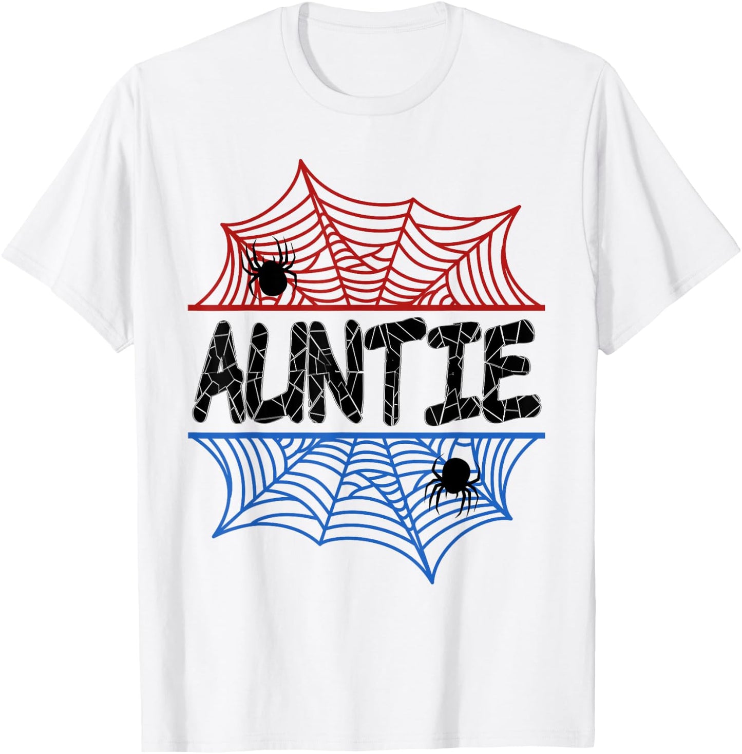 Auntie Of The Birthday Boy Spider Aunt Bday Party T-Shirt - T-Shirt | White