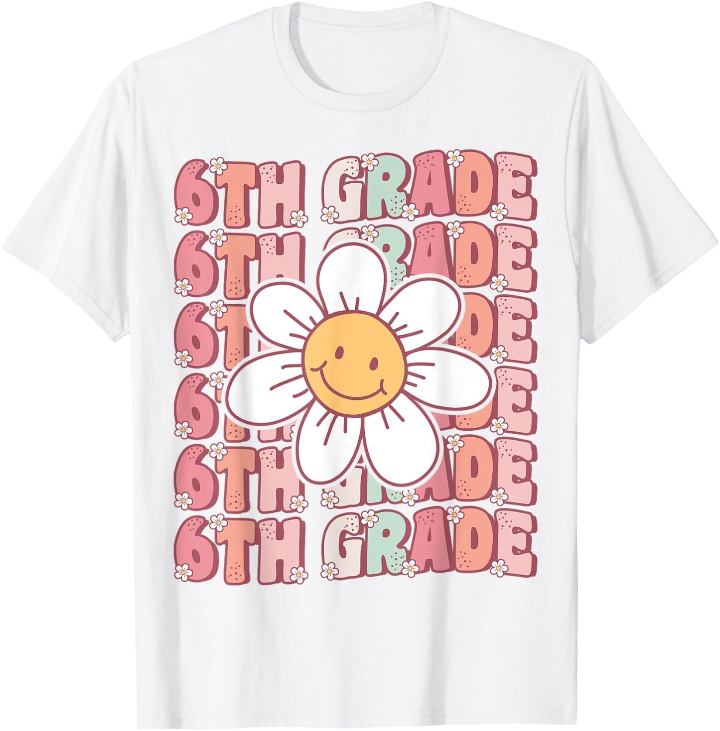 70s Groovy 6th Grade Back To School First Day of Sixth Grade T-Shirt - T-Shirt | White