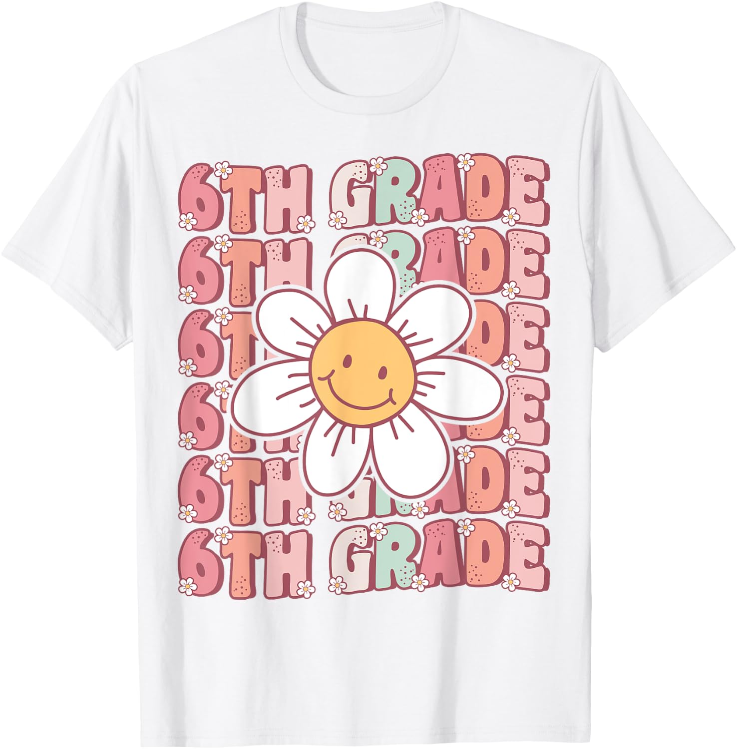 70s Groovy 6th Grade Back To School First Day of Sixth Grade T-Shirt - T-Shirt | White