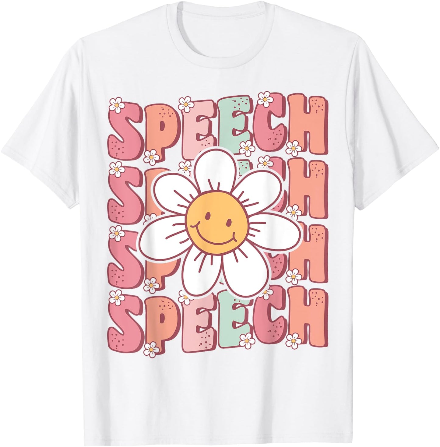 Groovy Retro Speech Language Pathologist Speech Therapist T-Shirt - T-Shirt | White