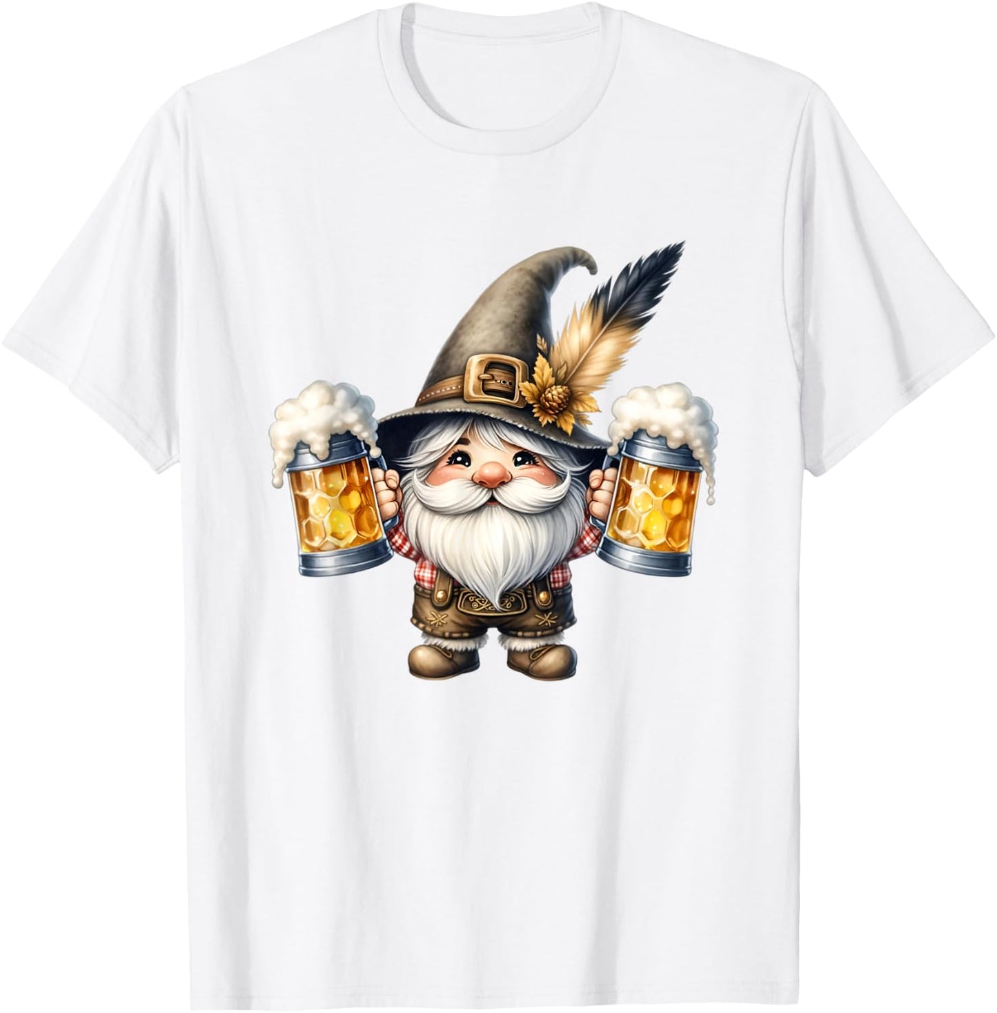 Funny Oktoberfest Graphic And Men German Gnome T-Shirt - T-Shirt | White