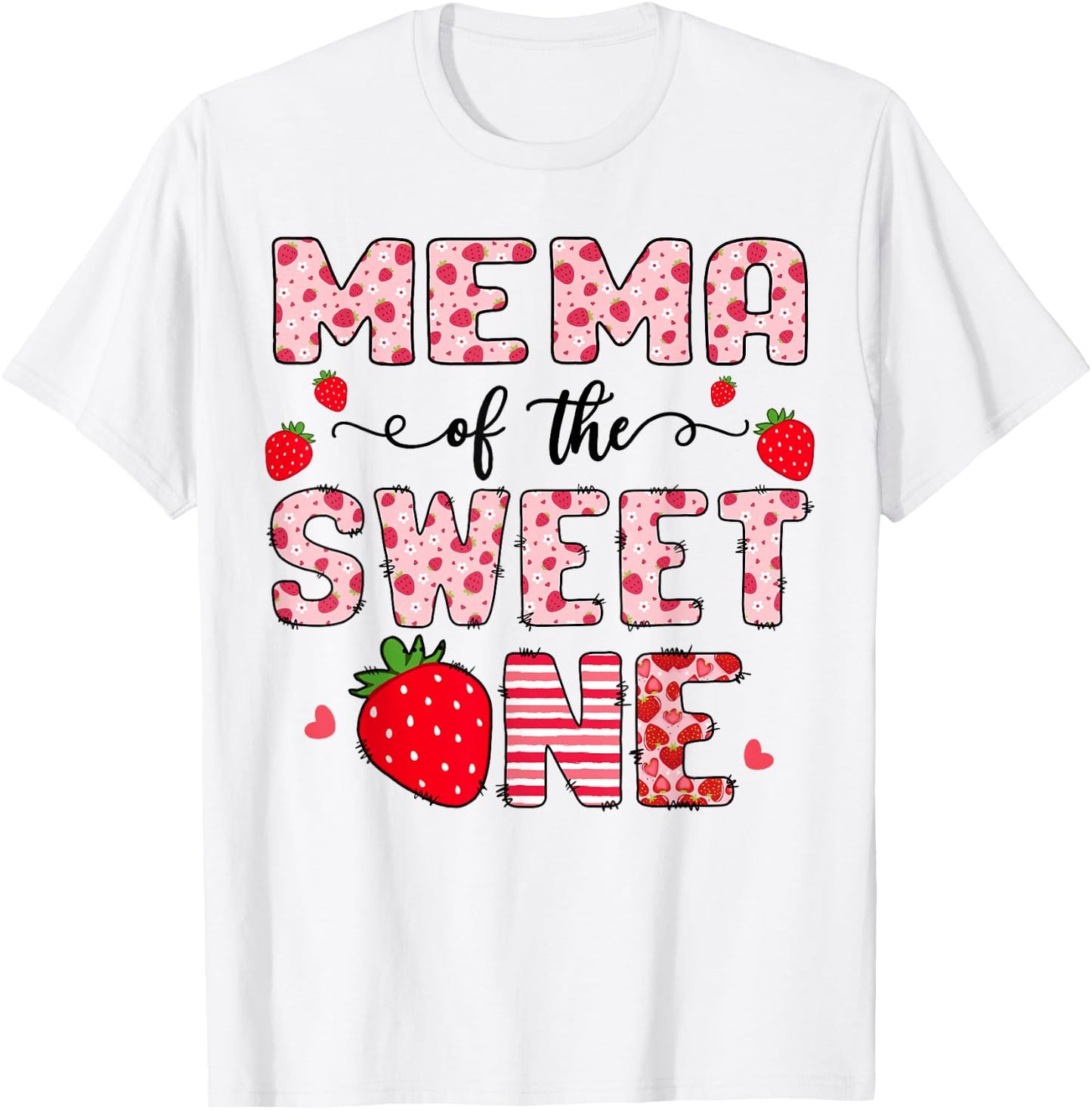 Mema Of The Sweet One 1St Birthday Strawberry Party T-Shirt - T-Shirt | White