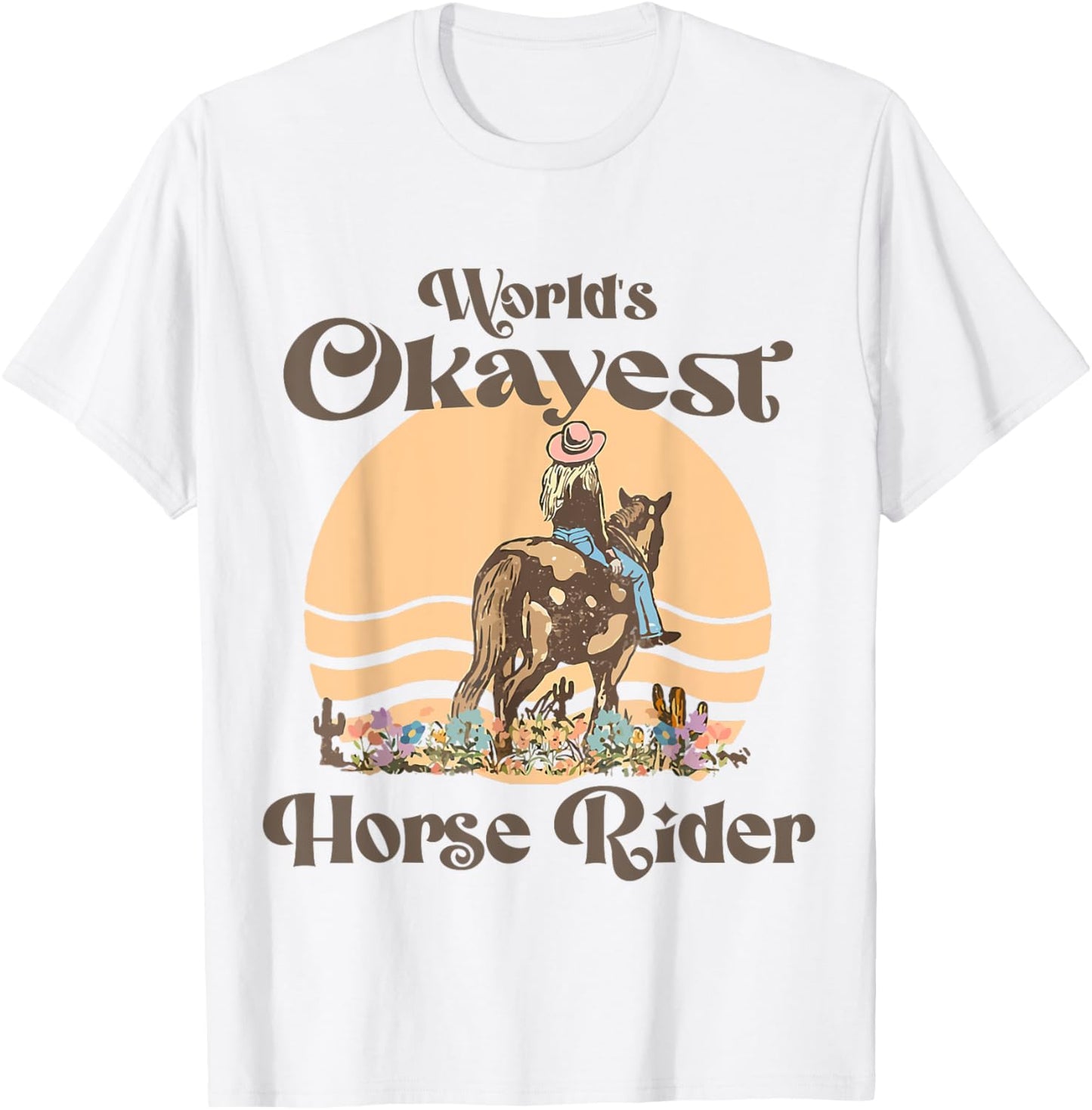 Funny Horse Riding Quote World's Okayest Horse Rider Cool T-Shirt - T-Shirt | White