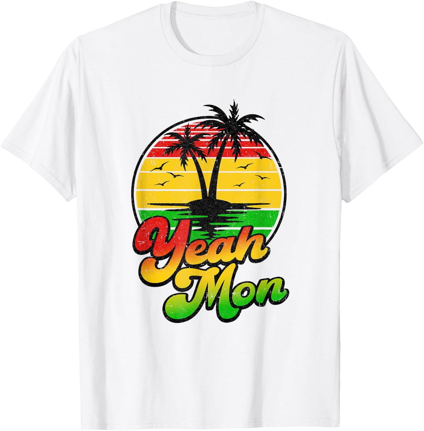 Yeah Mon Vintage Jamaica Summer Vacation Jamaican Retro T-Shirt - T-Shirt | White