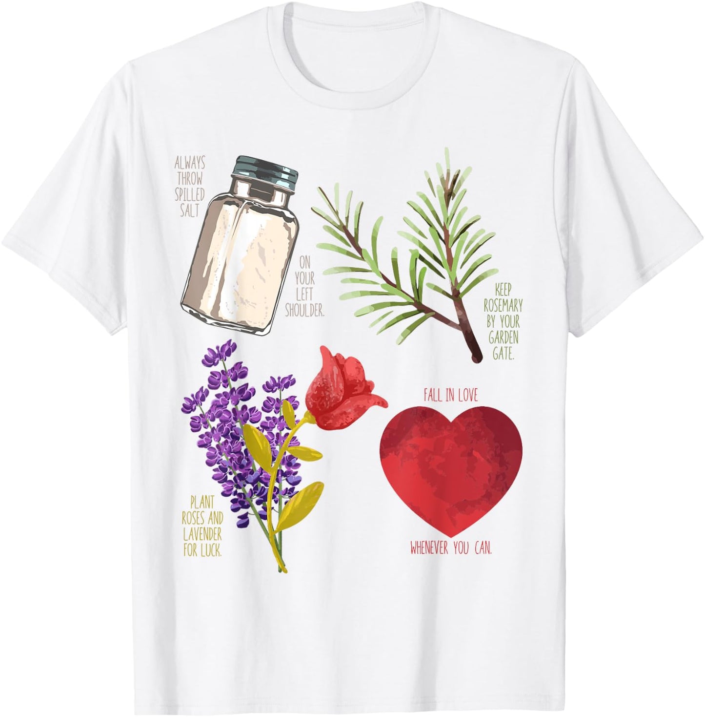 Practical Magic Salt Rosemary Lavender Love Witch Pagan T-Shirt - T-Shirt | White