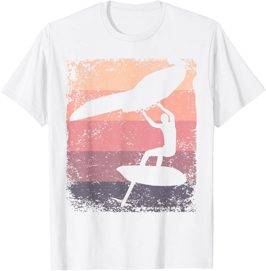 Wing Foil Wingsurfing Retro Men Foil Wing T-Shirt - T-Shirt | White