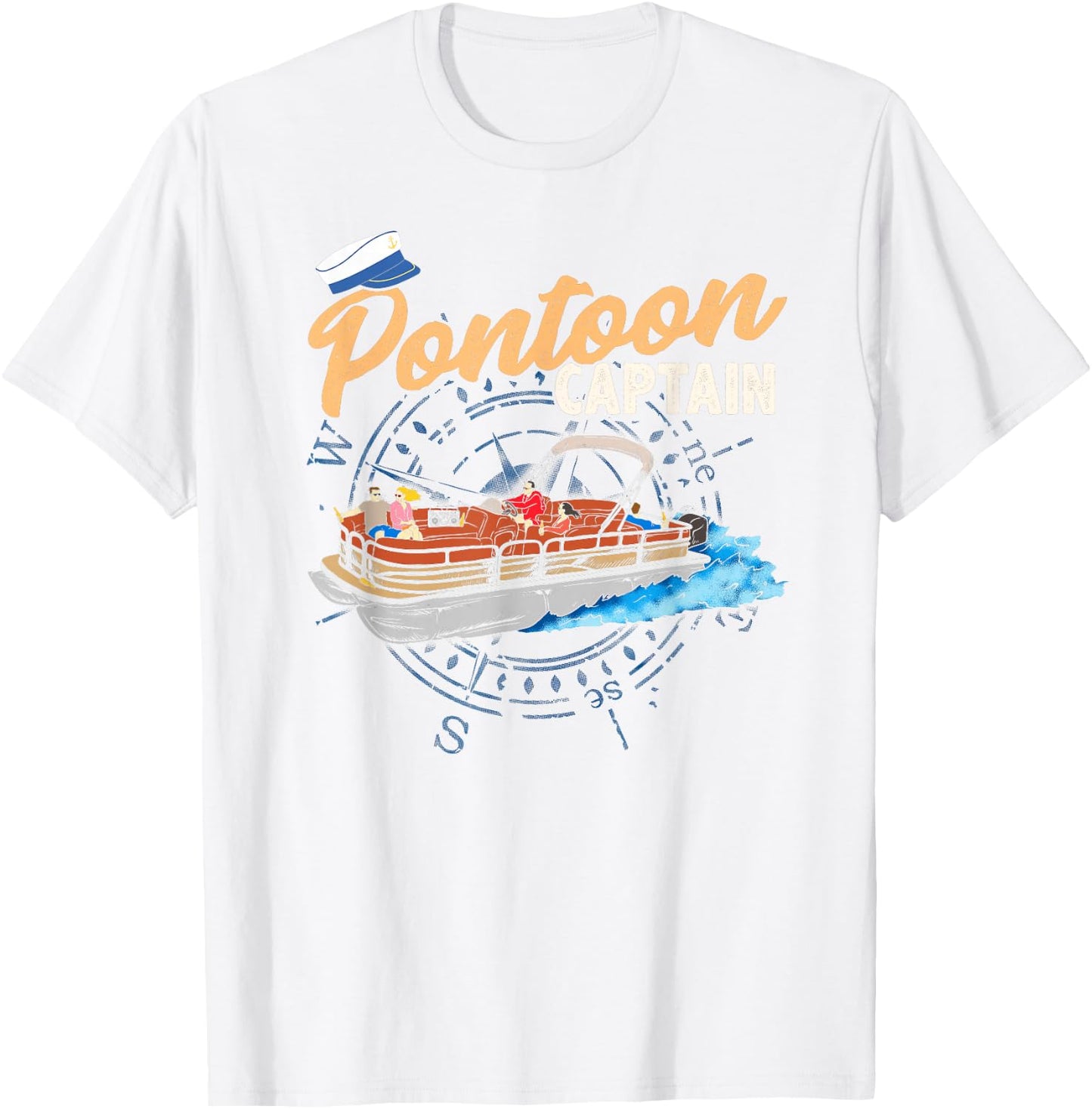 Pontoon Captain shirt Funny Pontoon Boating T-Shirt - T-Shirt | White