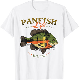 Bluegill Fish Panfish Life Est 2021 Fishing Fisherman T-Shirt - T-Shirt | White
