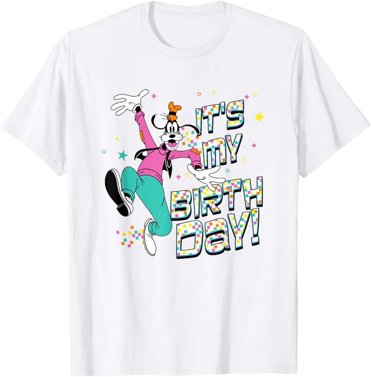 Disney Mickey And Friends It's My Birthday Goofy Logo T-Shirt - T-Shirt | White