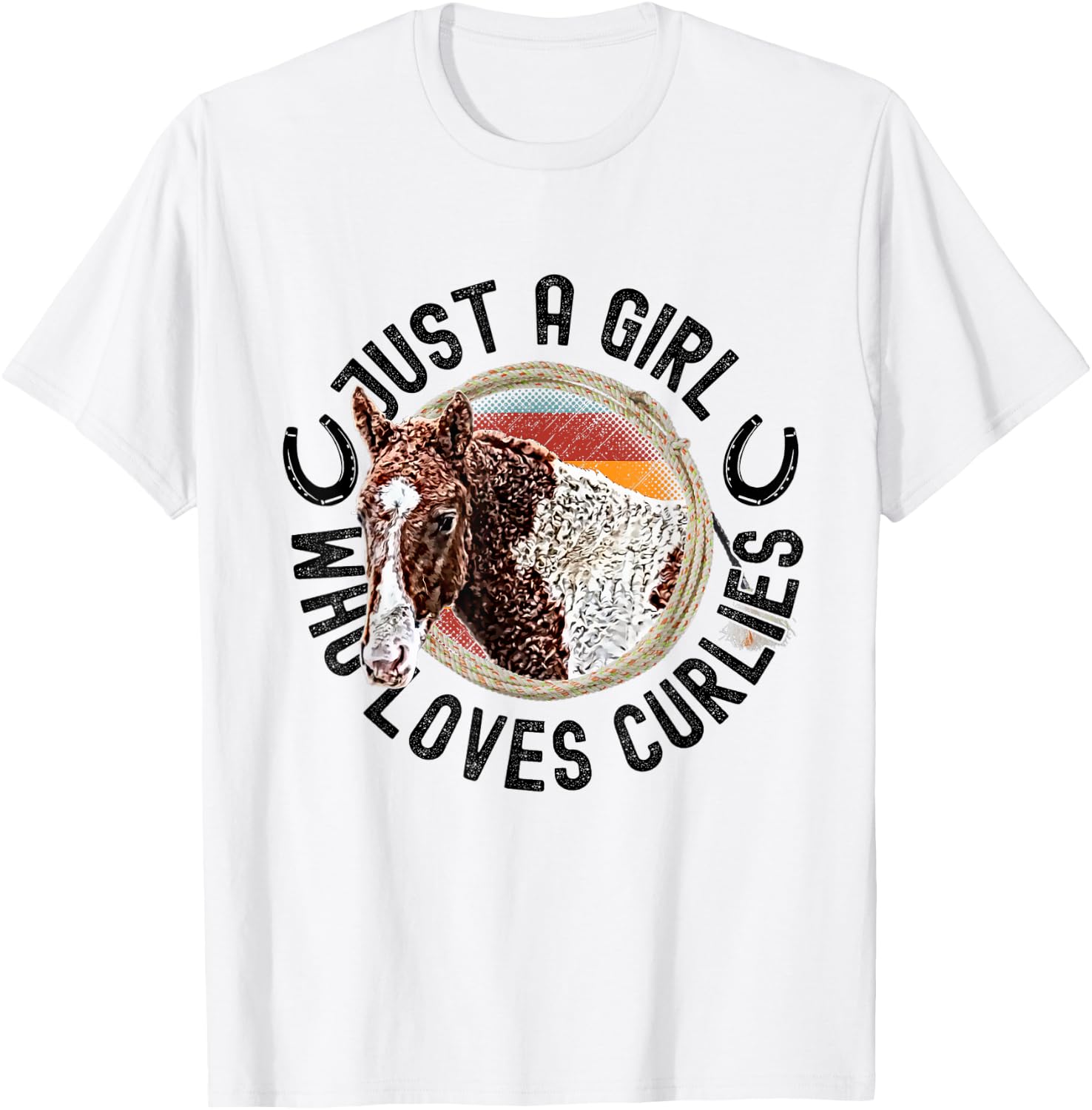 Just A Girl Who Loves Curlies Curly Horses Ponies Pony T-Shirt - T-Shirt | White