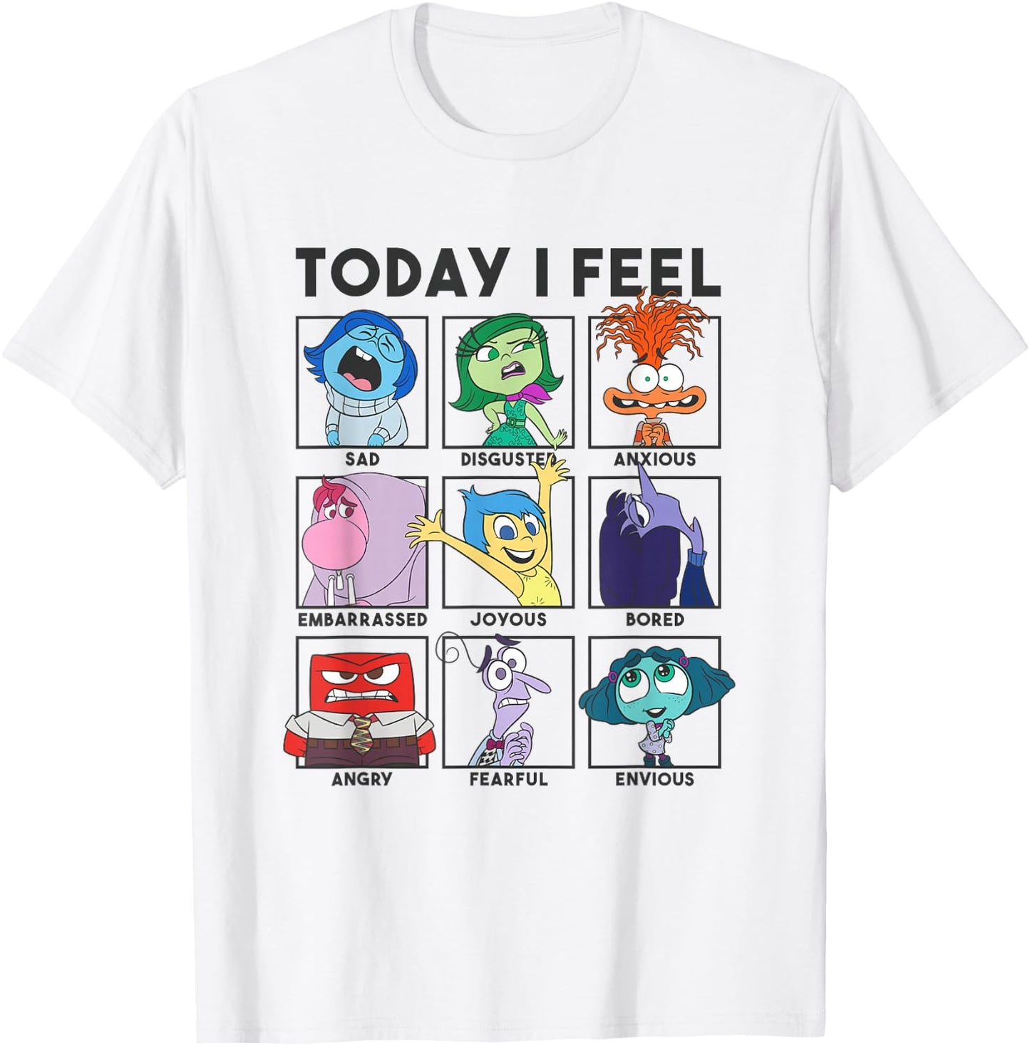 Disney Pixar Inside Out 2 Today I Feel... Emotions Panels T-Shirt - T-Shirt | White