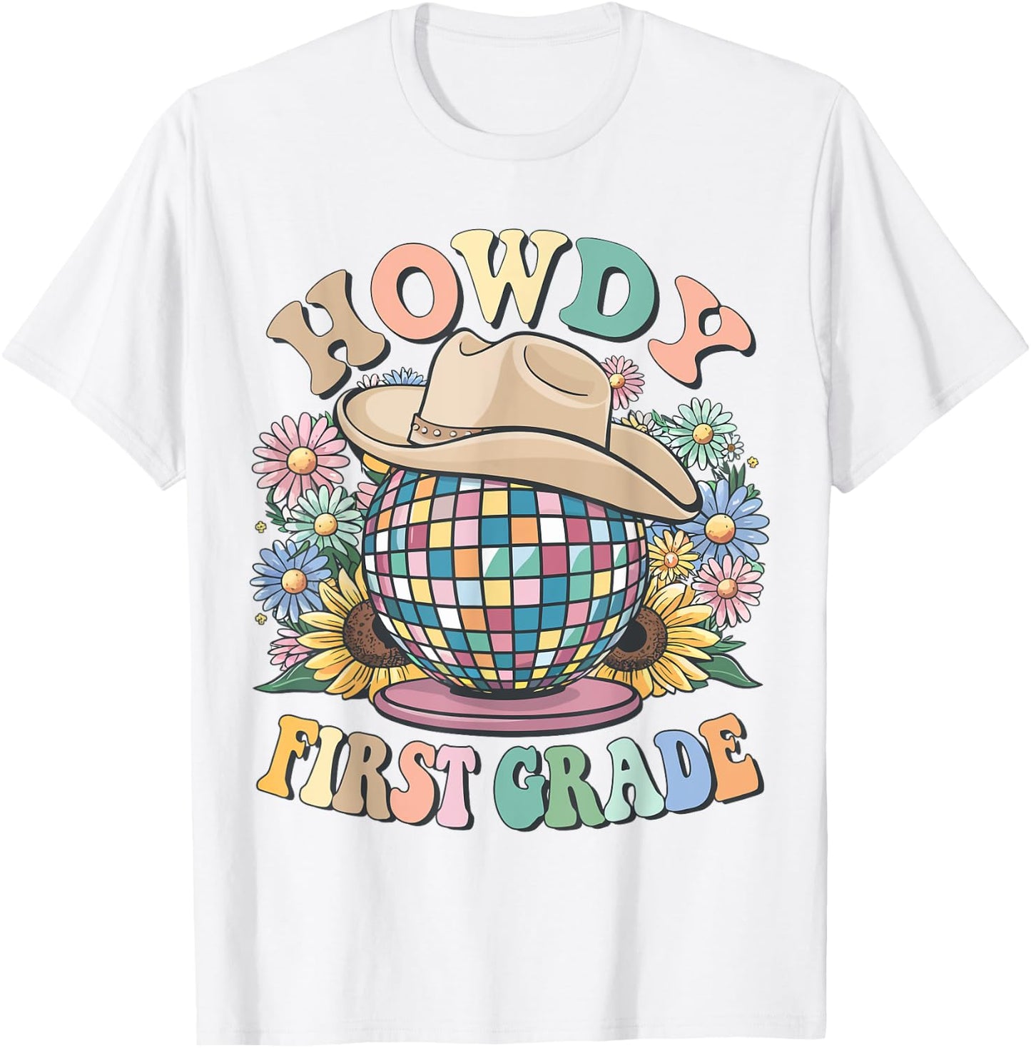 Howdy First Grade Cowgirl Country 1st Grade Back to School T-Shirt - T-Shirt | White