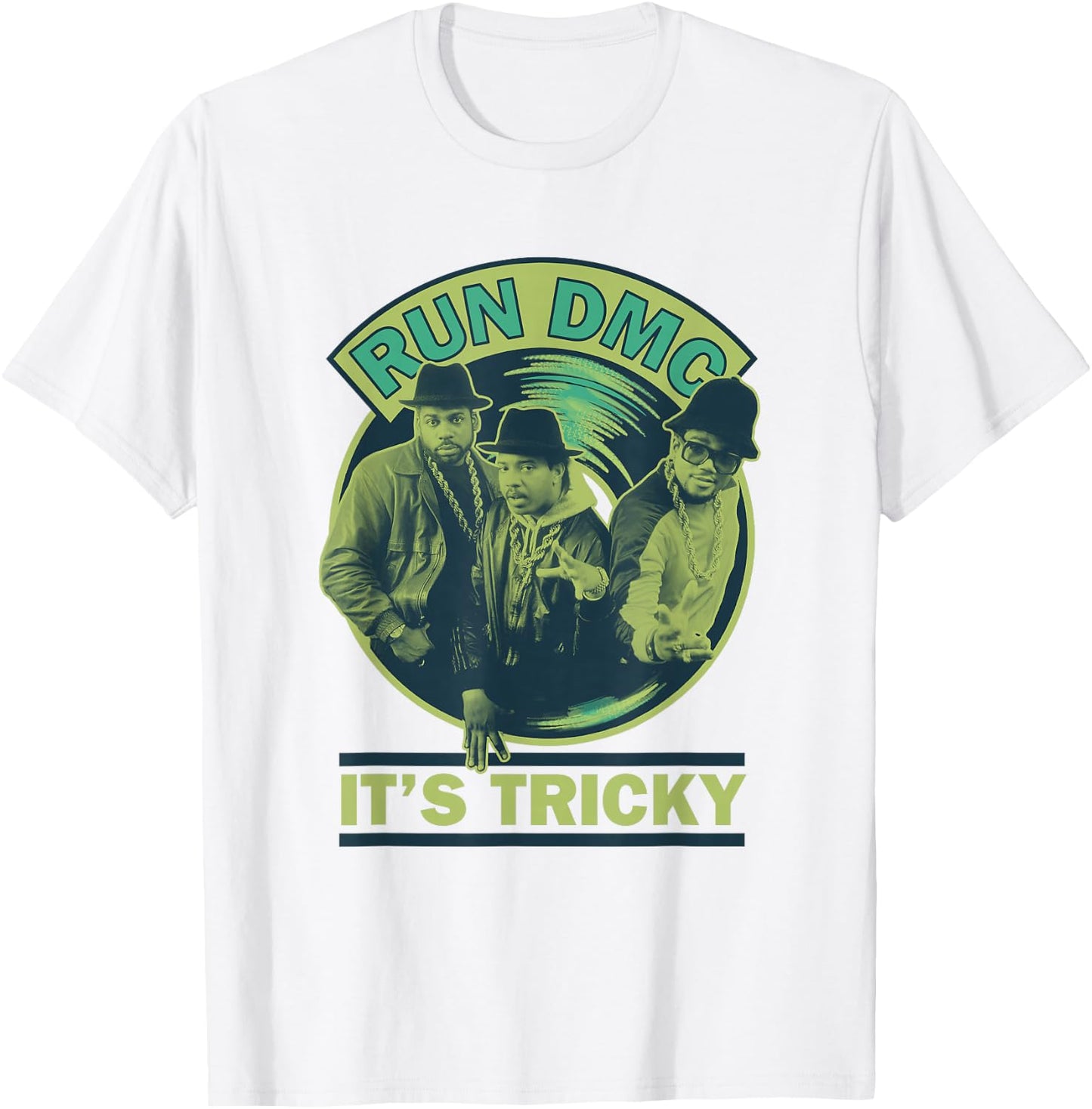 Run DMC It's Tricky Green T-Shirt - T-Shirt | White