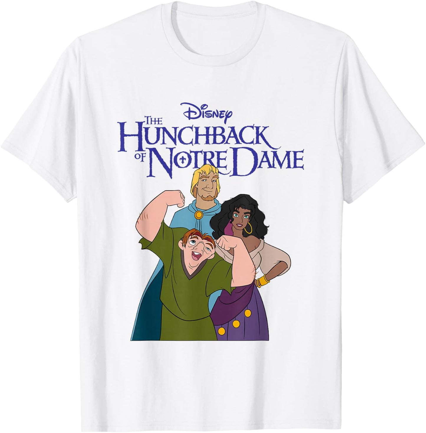 Disney The Hunchback of Notre Dame Group Shot Chest Poster T-Shirt - T-Shirt | White