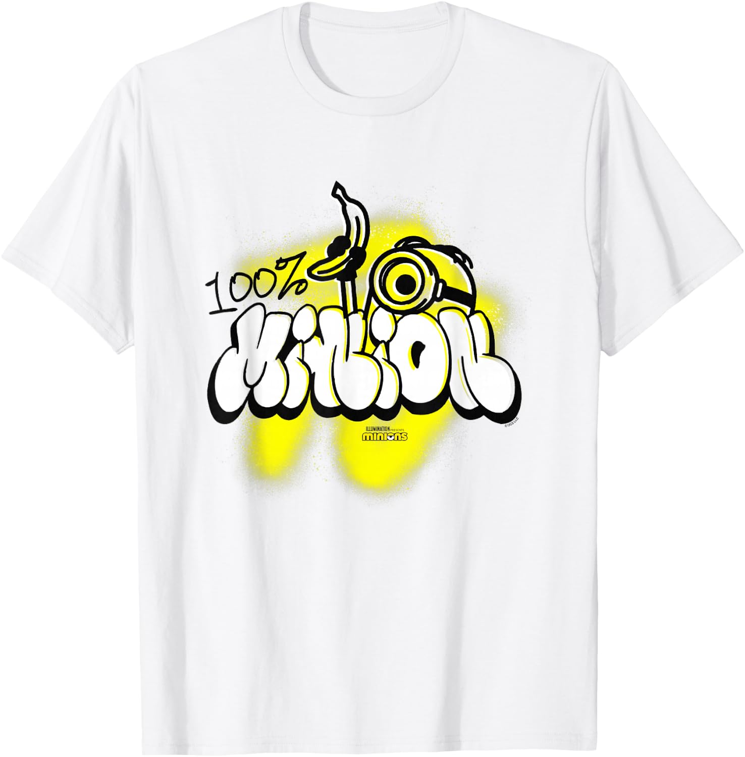 Minions 100% Minion Urban Style Banana Mural Vintage T-Shirt - T-Shirt | White
