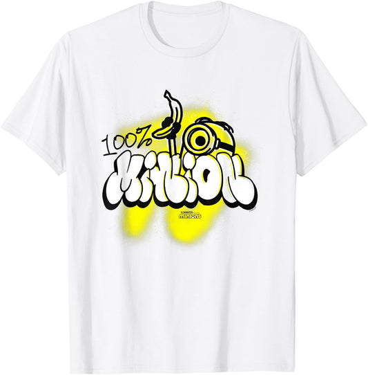 Minions 100% Minion Urban Style Banana Mural Vintage T-Shirt - T-Shirt | White