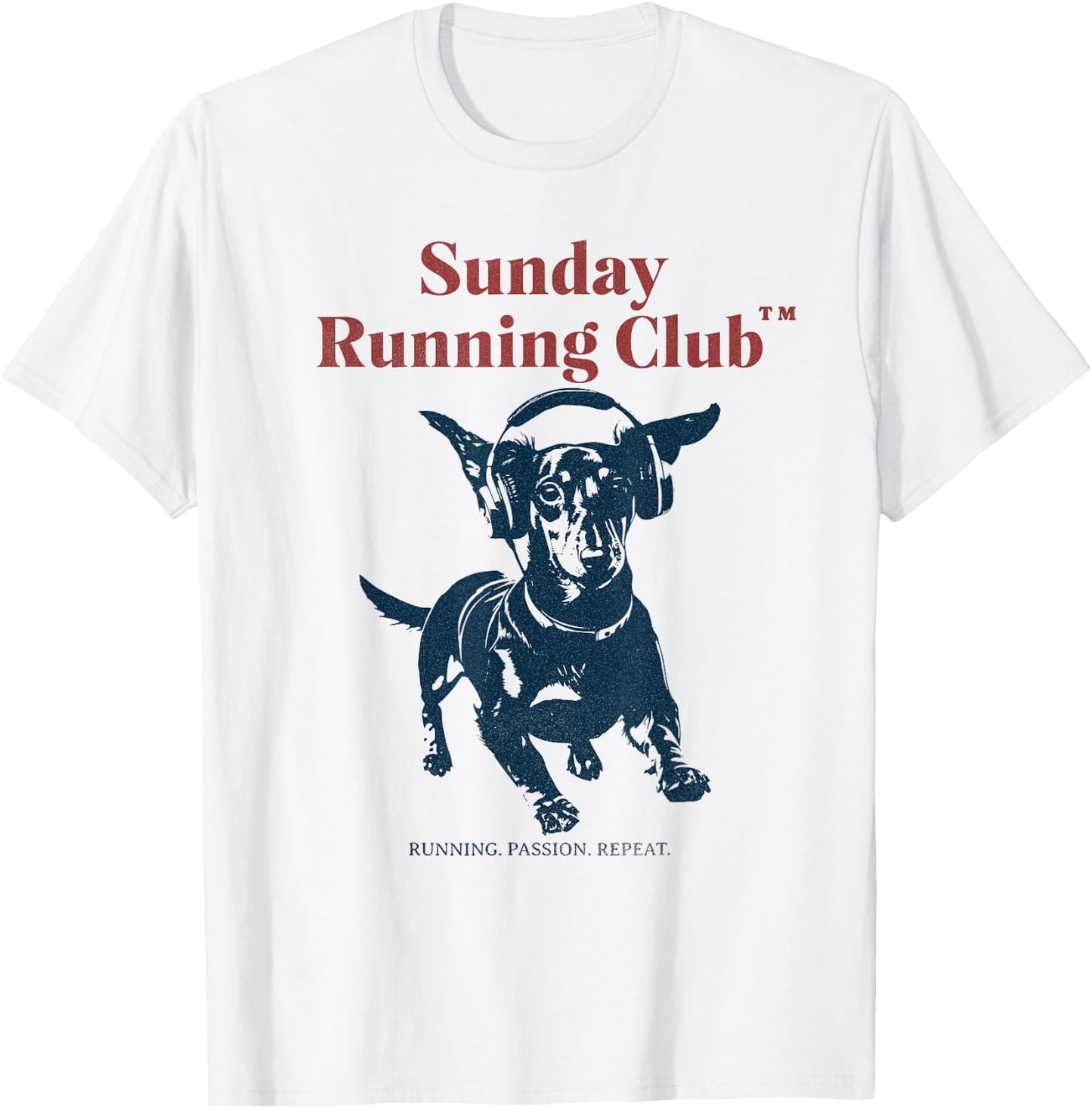 Sunday-Running-Club - Racing Weiner Dachshund T-Shirt - T-Shirt | White