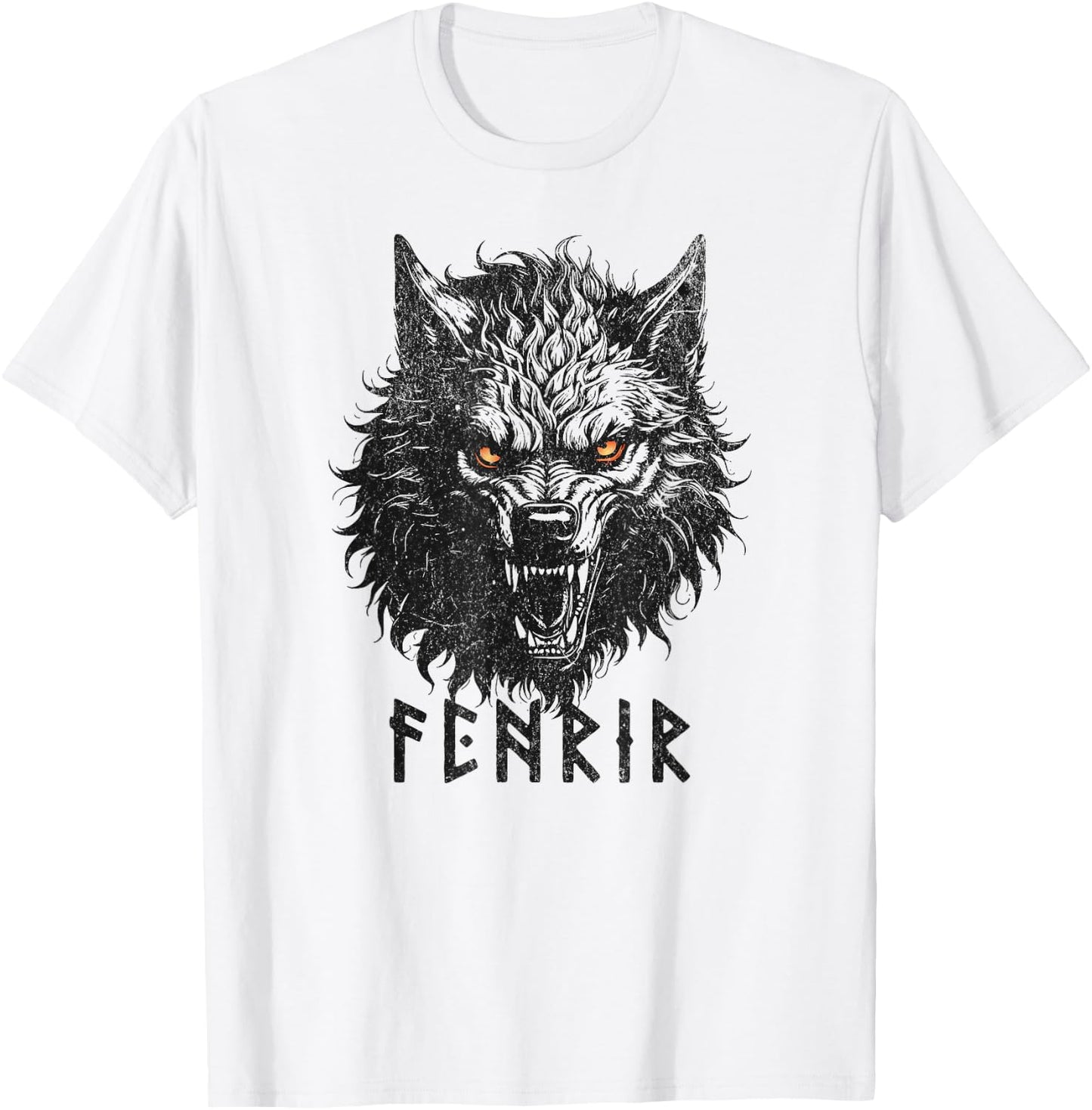 Fenrir Wolf Of Odin Old Norse Mythology Viking Celtic Fenris T-Shirt - T-Shirt | White