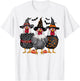 Retro Chicken Witch Hat Pumpkin Funny Halloween Women T-Shirt - T-Shirt | White