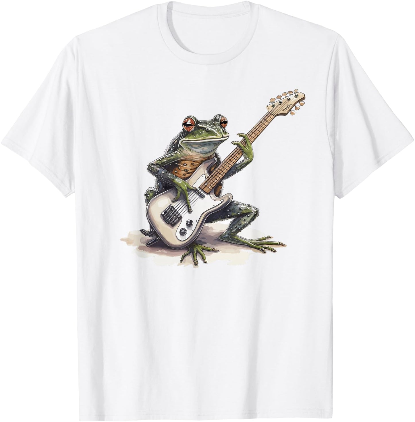 Frog Playing Guitar T-Shirt - T-Shirt | White