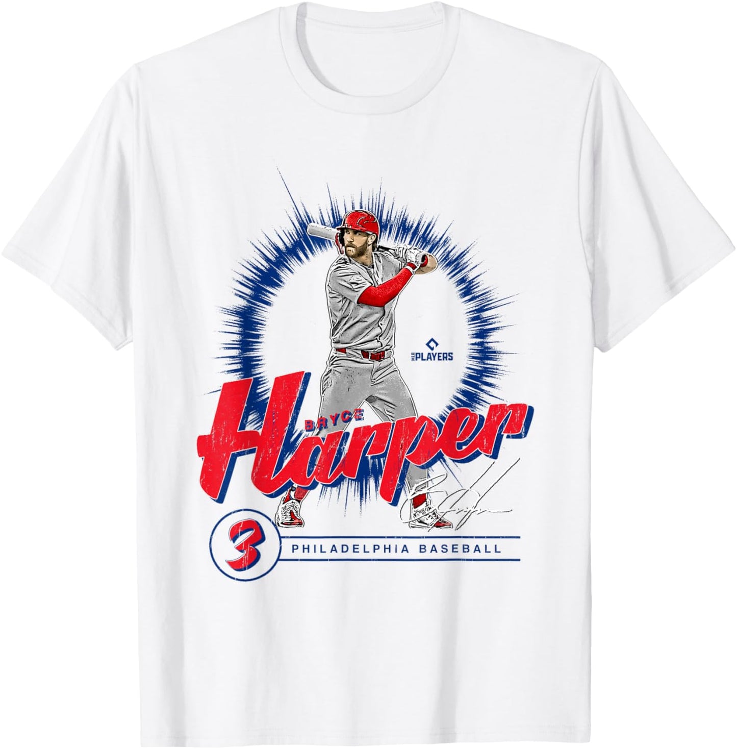 Bryce Harper | Philadelphia MLB Baseball Players| MLBBHA305N T-Shirt - T-Shirt | White