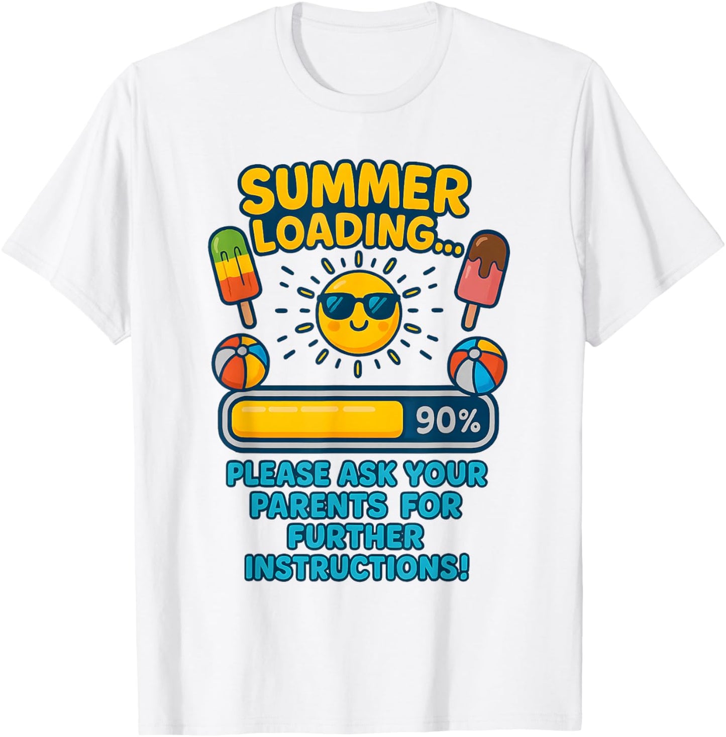 Teacher Summer School Break Vacation Loading Last Day School T-Shirt - T-Shirt | White