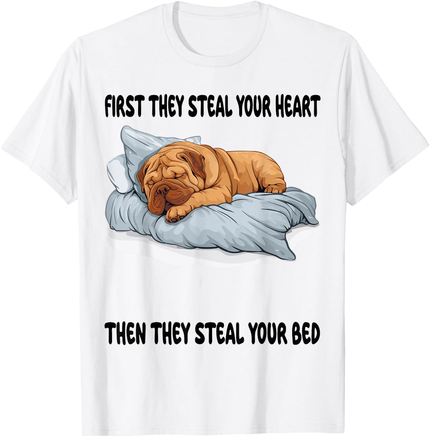 Chinese Shar Pei Sleeping Pajamas Nightgown T-Shirt - T-Shirt | White