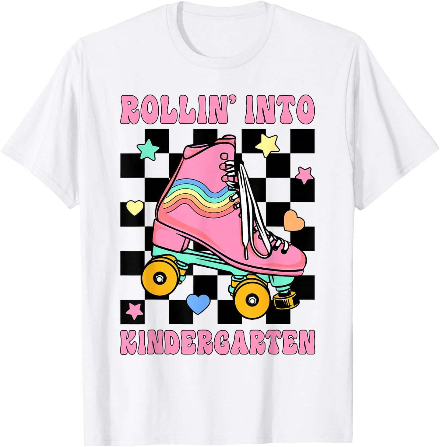Rolling Into Kindergarten Roller Skating Girl Back To School T-Shirt - T-Shirt | White