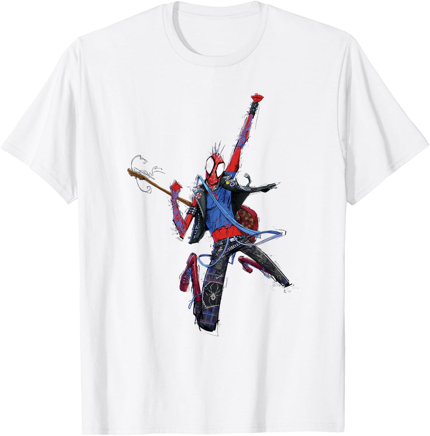Marvel Spider-Man Across The Spider-Verse Part 1 Punk Spidey T-Shirt - T-Shirt | White