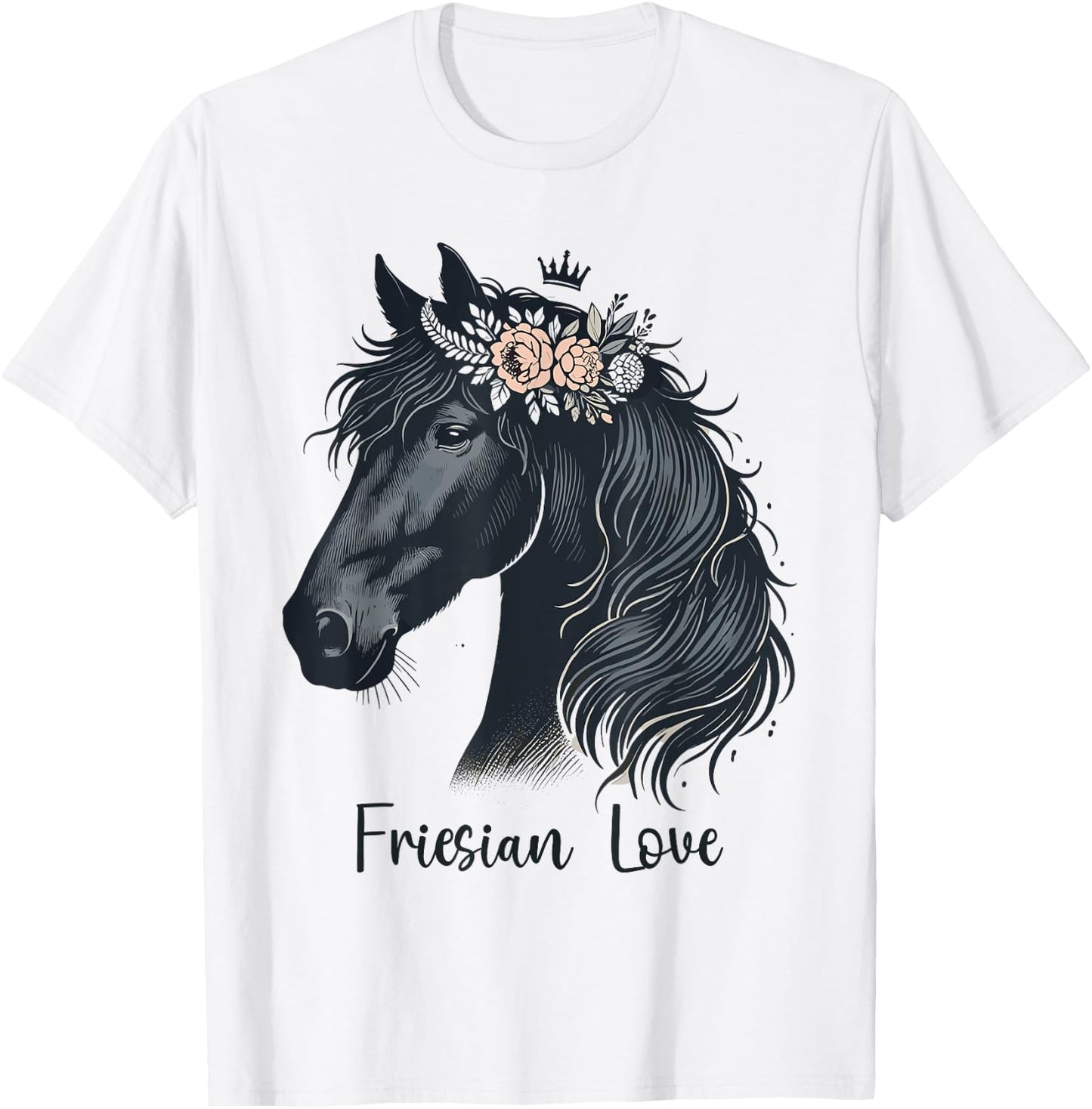 Friesian Horse Lover Majestic Friesian Horse Riding T-Shirt - T-Shirt | White