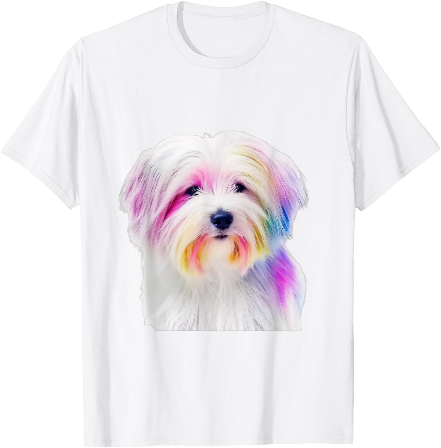 Coton De Tulear Dog Colorful Watercolor Dog T-Shirt - T-Shirt | White