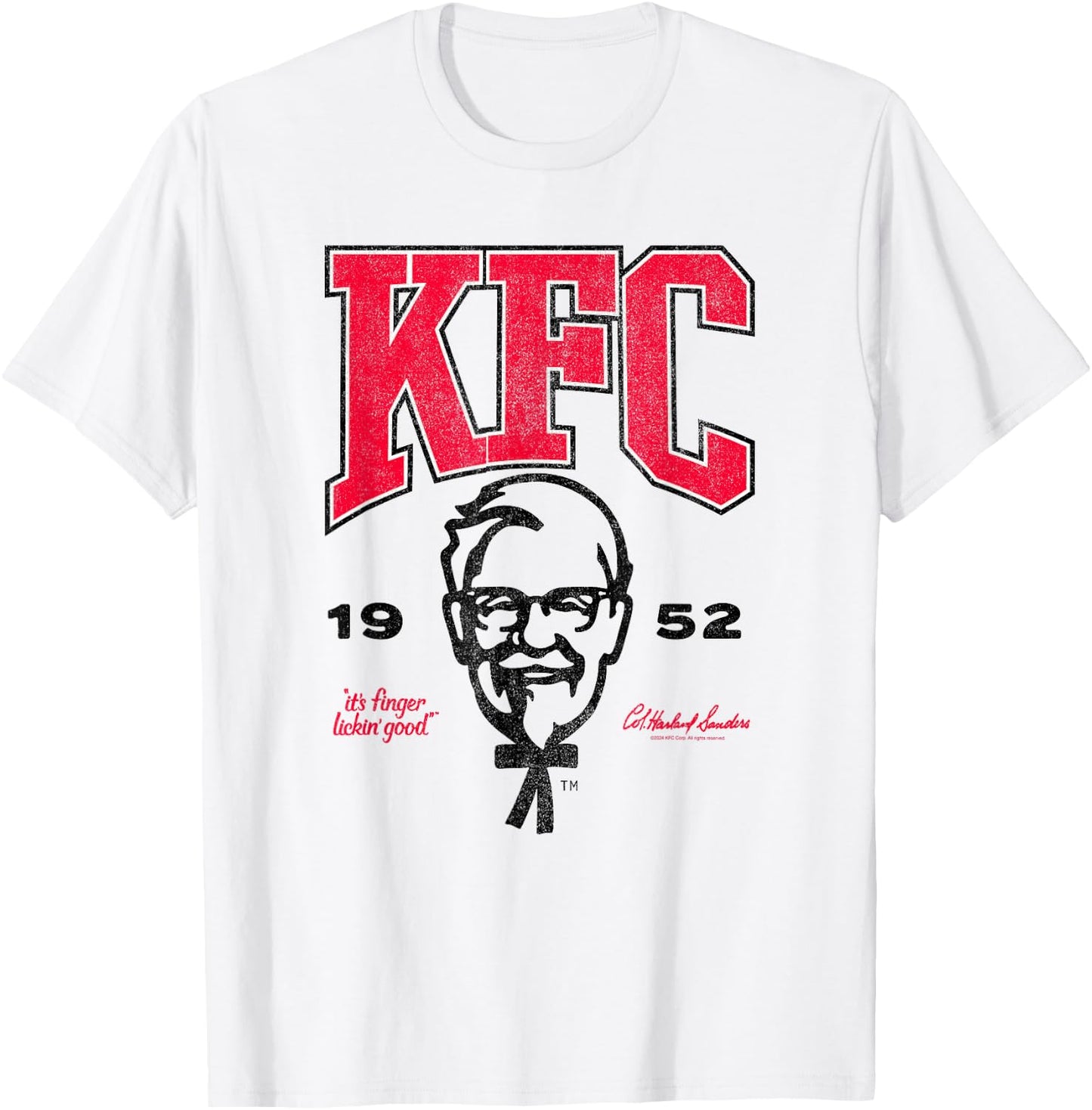 Officially Licensed KFC Colonel Sanders Chicken the Hard Way T-Shirt - T-Shirt | White