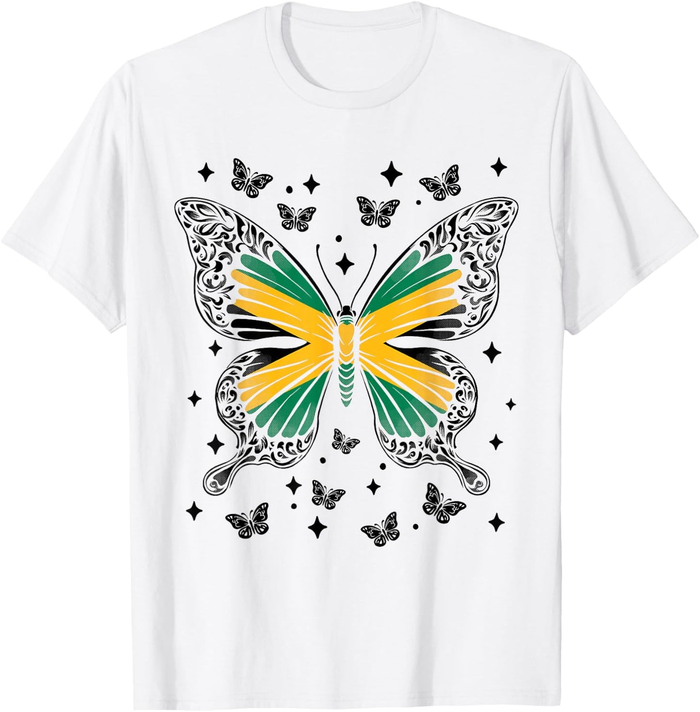 Jamaican Butterfly Jamaica T-Shirt - T-Shirt | White