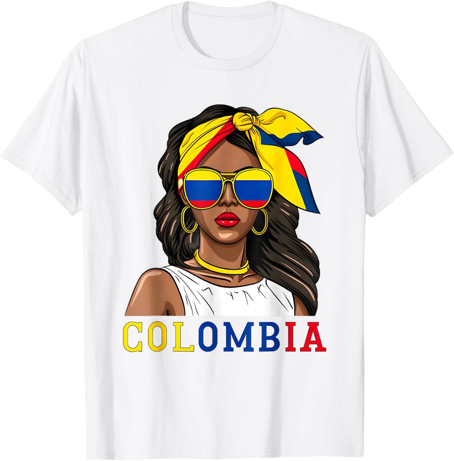 Colombianas Souvenirs Products Woman Flag Roots Colombia T-Shirt - T-Shirt | White