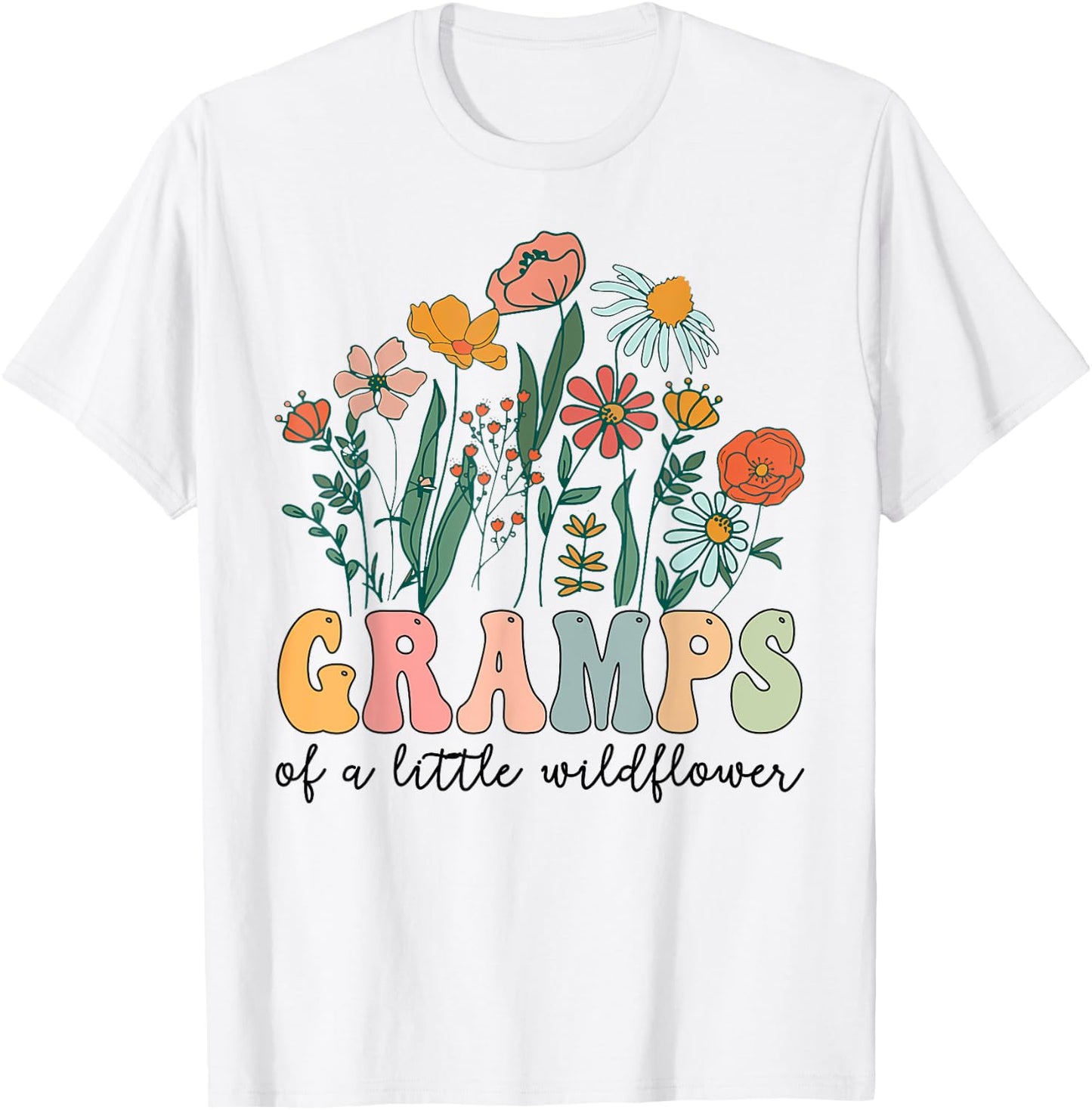 Gramps Of The Little Wildflower Birthday Party Baby Shower T-Shirt - T-Shirt | White