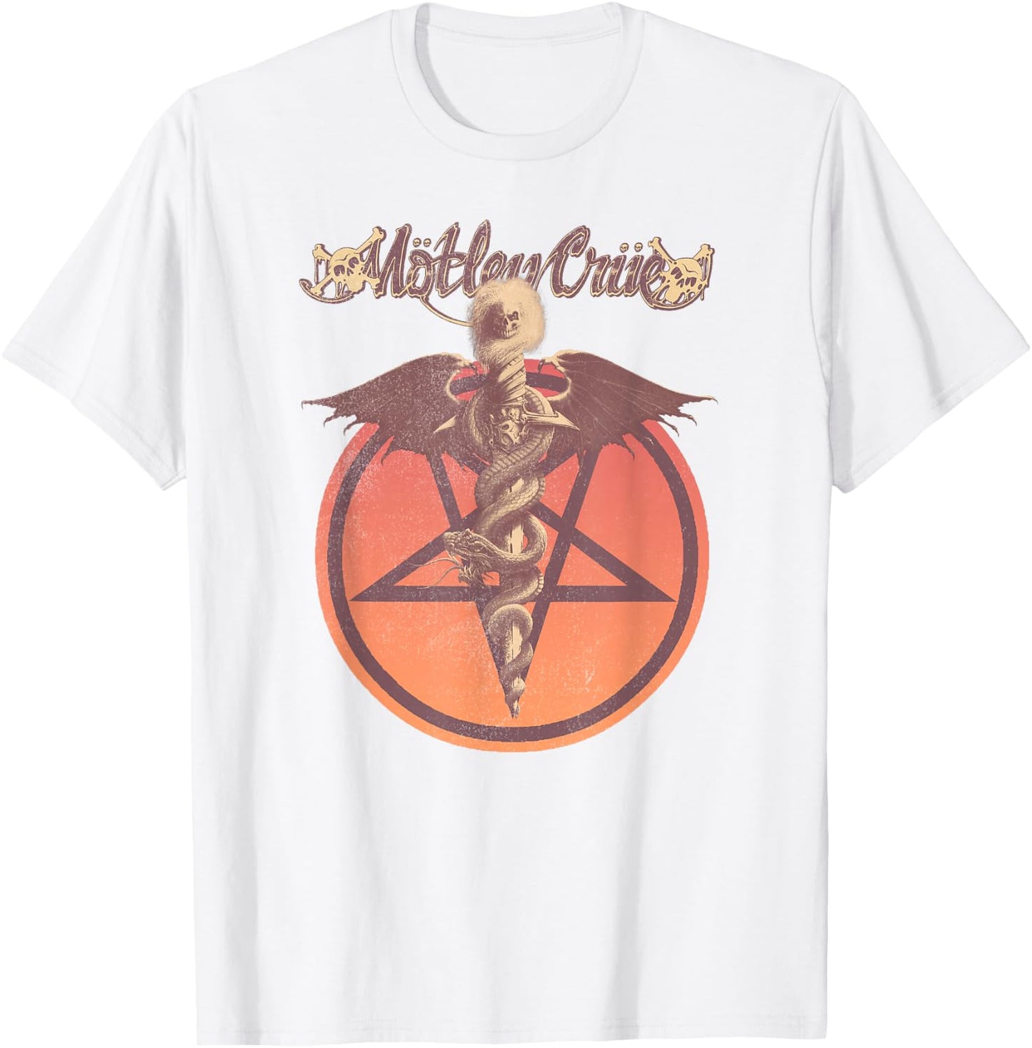 Mötley Crüe – Pentagram On White T-Shirt - T-Shirt | White
