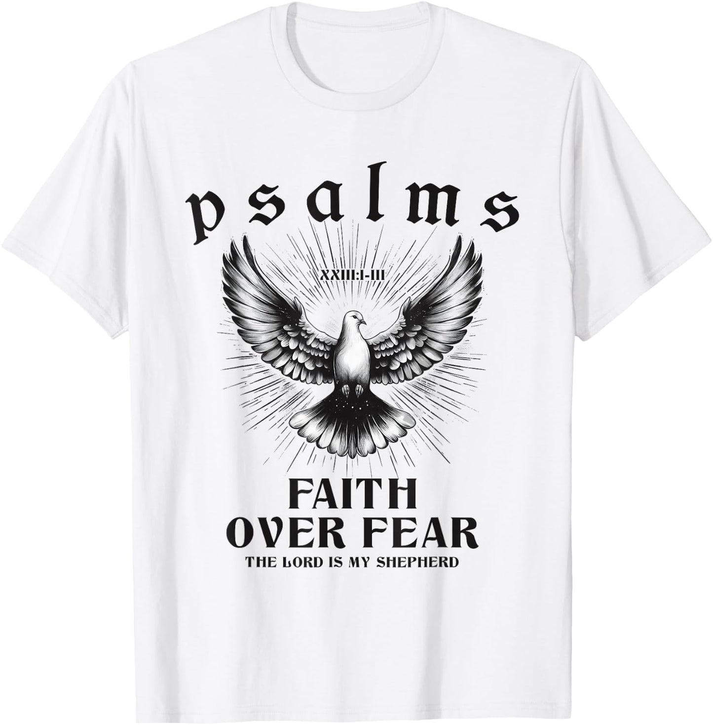 Retro Faith Over Fear Bible Verse Aesthetic Christian Dove T-Shirt - T-Shirt | White