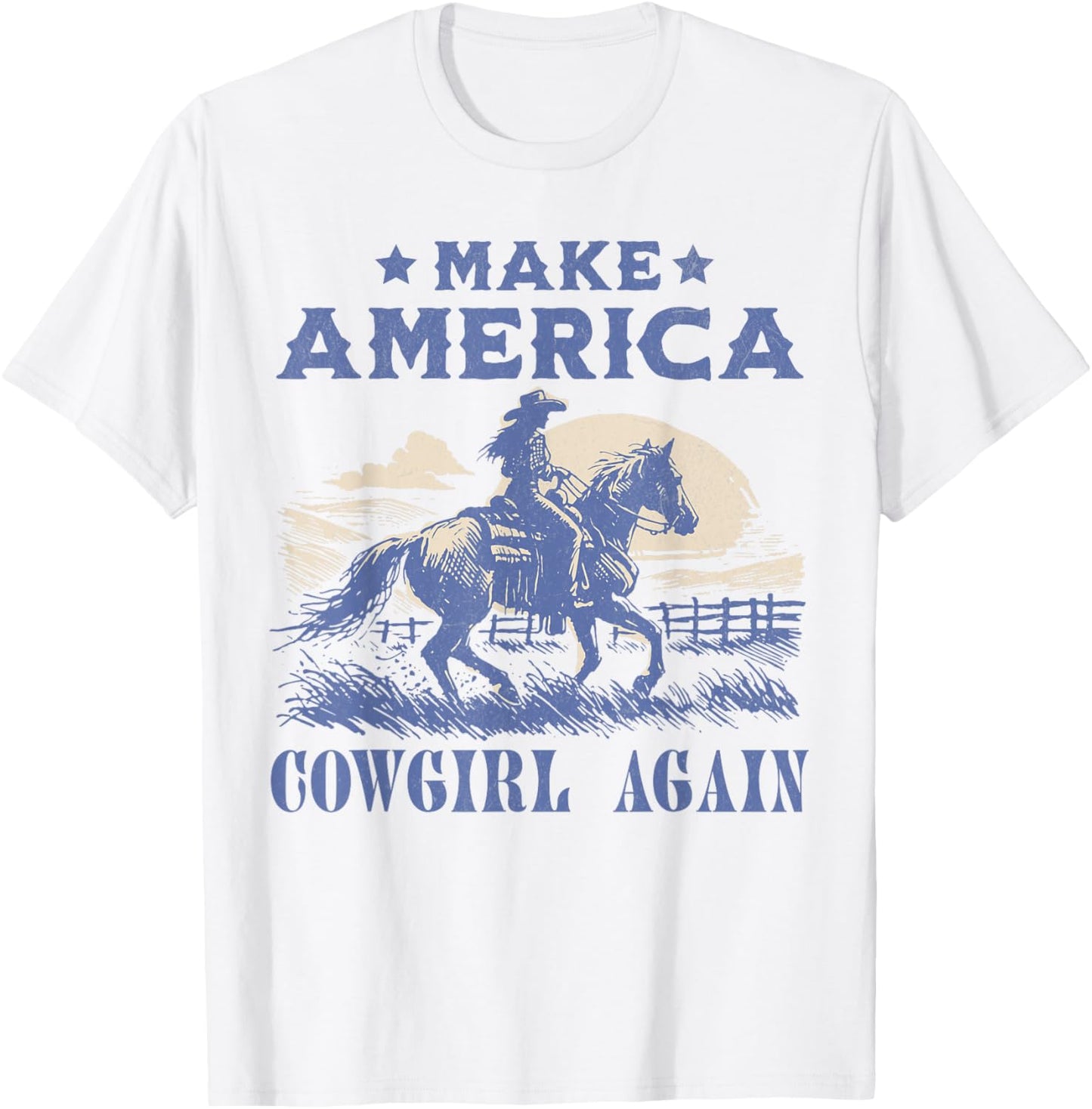 Make America Cowgirl Again Western Rodeo T-Shirt - T-Shirt | White