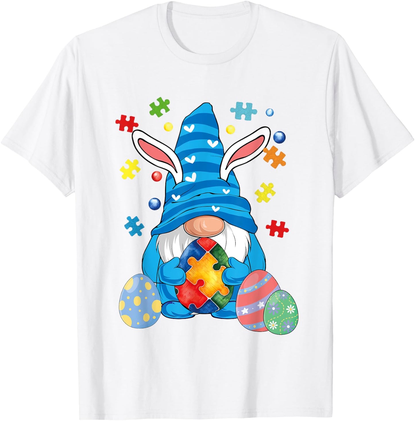 Autism Easter Gnome Autism Awareness Easter Day Gnomes Egg T-Shirt - T-Shirt | White