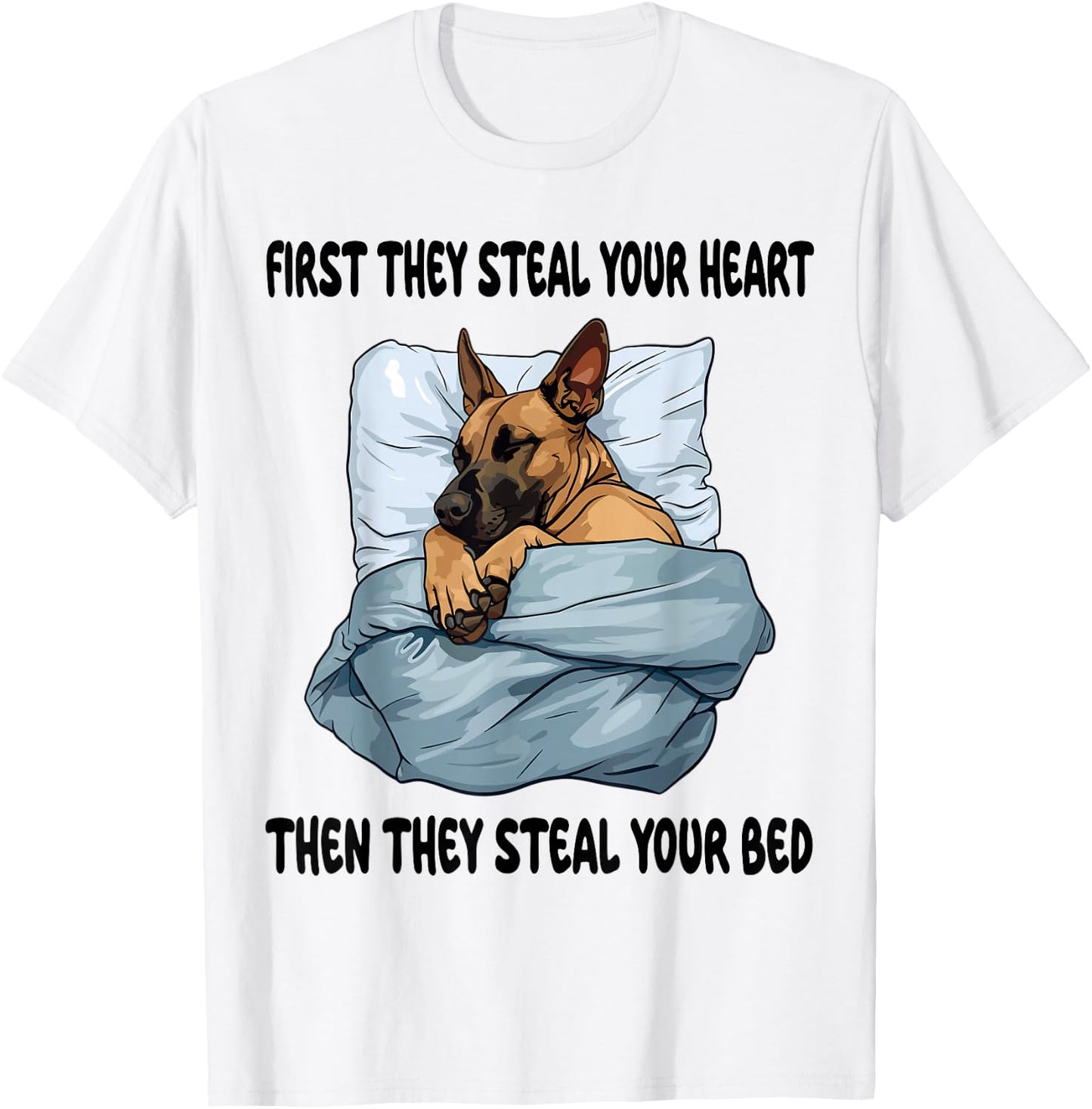 Belgian Malinois Sleeping Pajamas Nightgown T-Shirt - T-Shirt | White