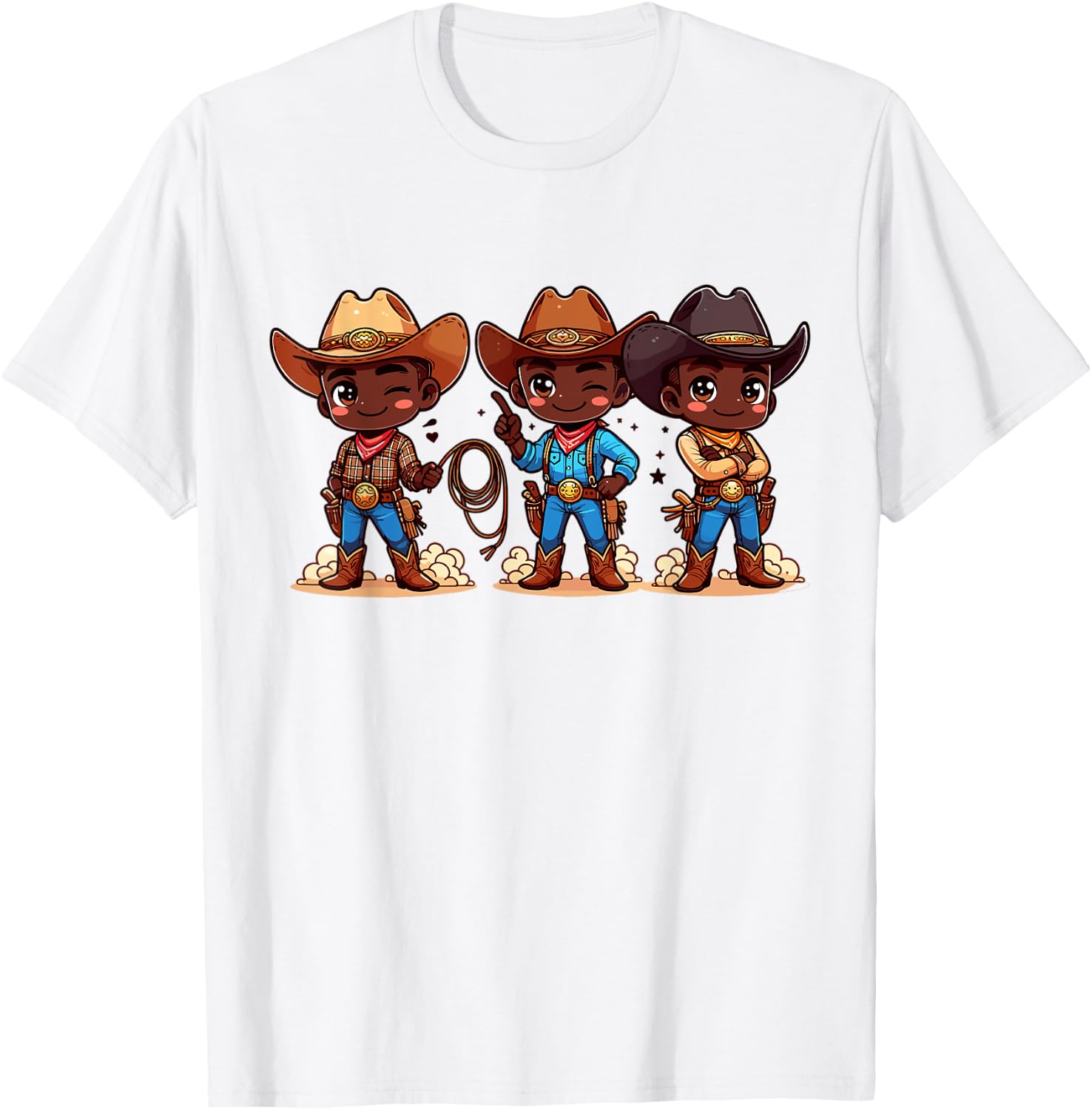 Black Cowboy Western Rodeo Melanin Black History Texas Kids T-Shirt - T-Shirt | White