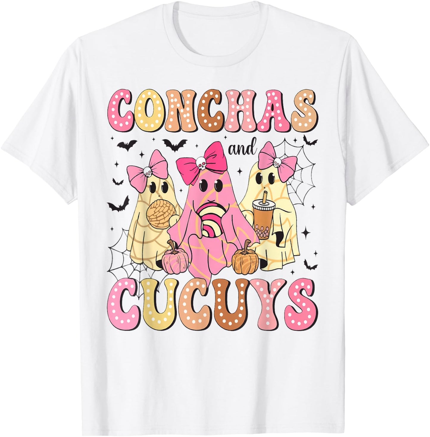 Pantasmas Conchas And Cucuys Ghost Cafe Y Pan Halloween T-Shirt - T-Shirt | White