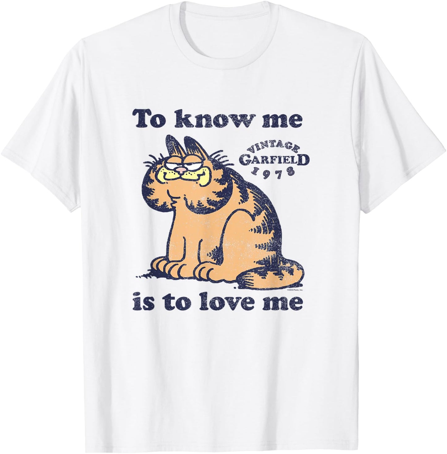 Garfield To Know Me Is To Love Me Vintage 1978 Logo T-Shirt - T-Shirt | White