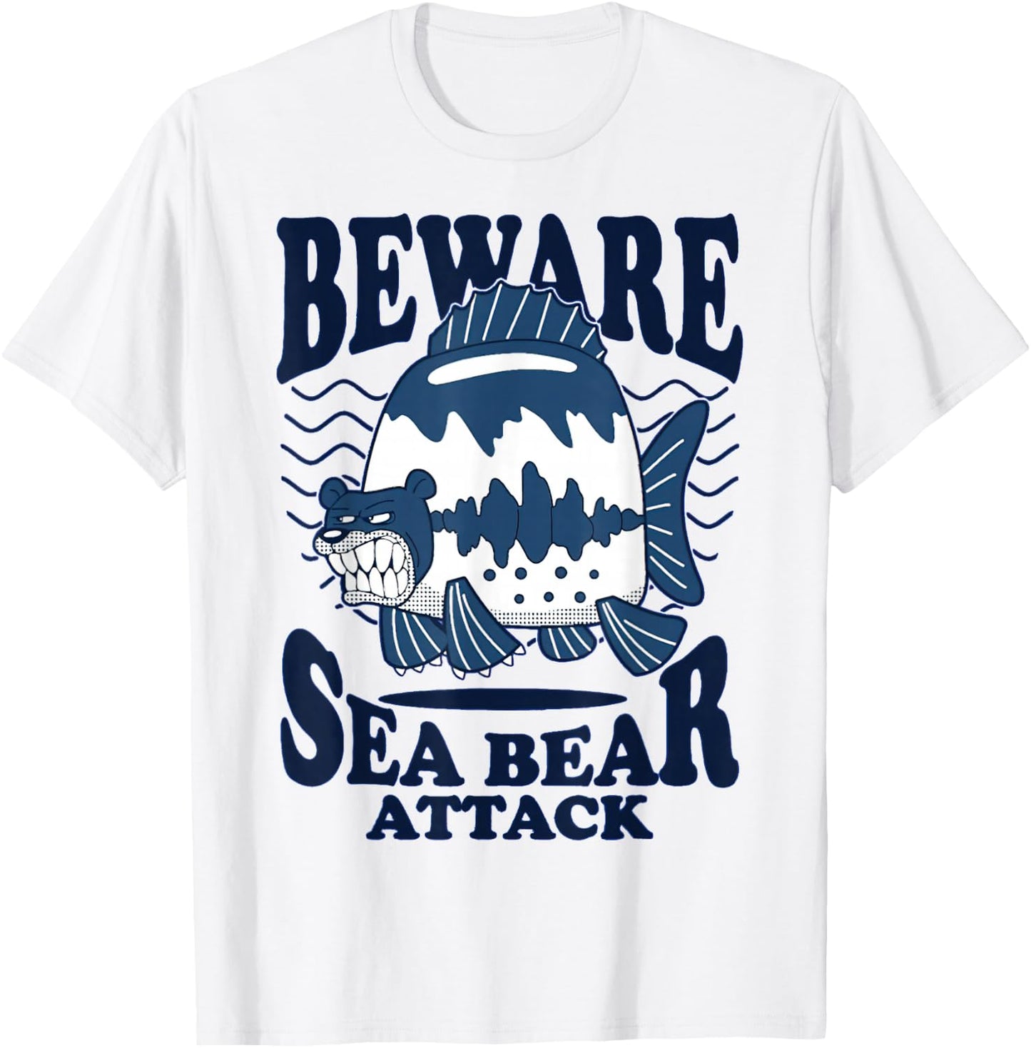 Beware Sea Bear Attack T-Shirt - T-Shirt | White