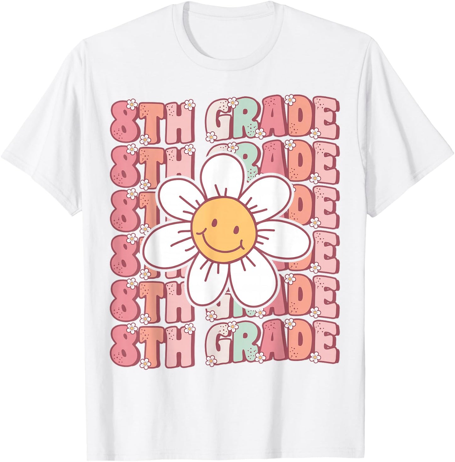 Groovy 8th Grade Back To School First Day of Eighth Grade T-Shirt - T-Shirt | White