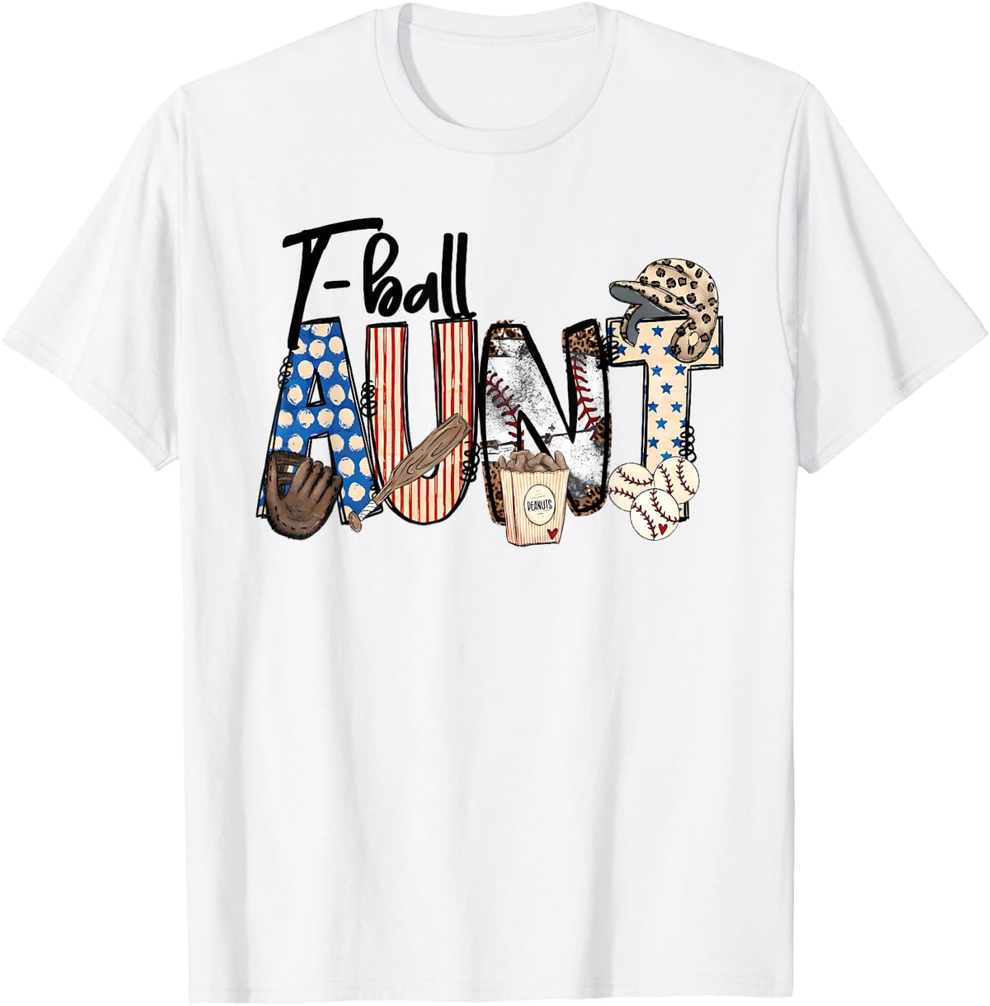 T-ball Aunt Auntie Proud ball Aunt Mother's Day Sports T-Shirt - T-Shirt | White
