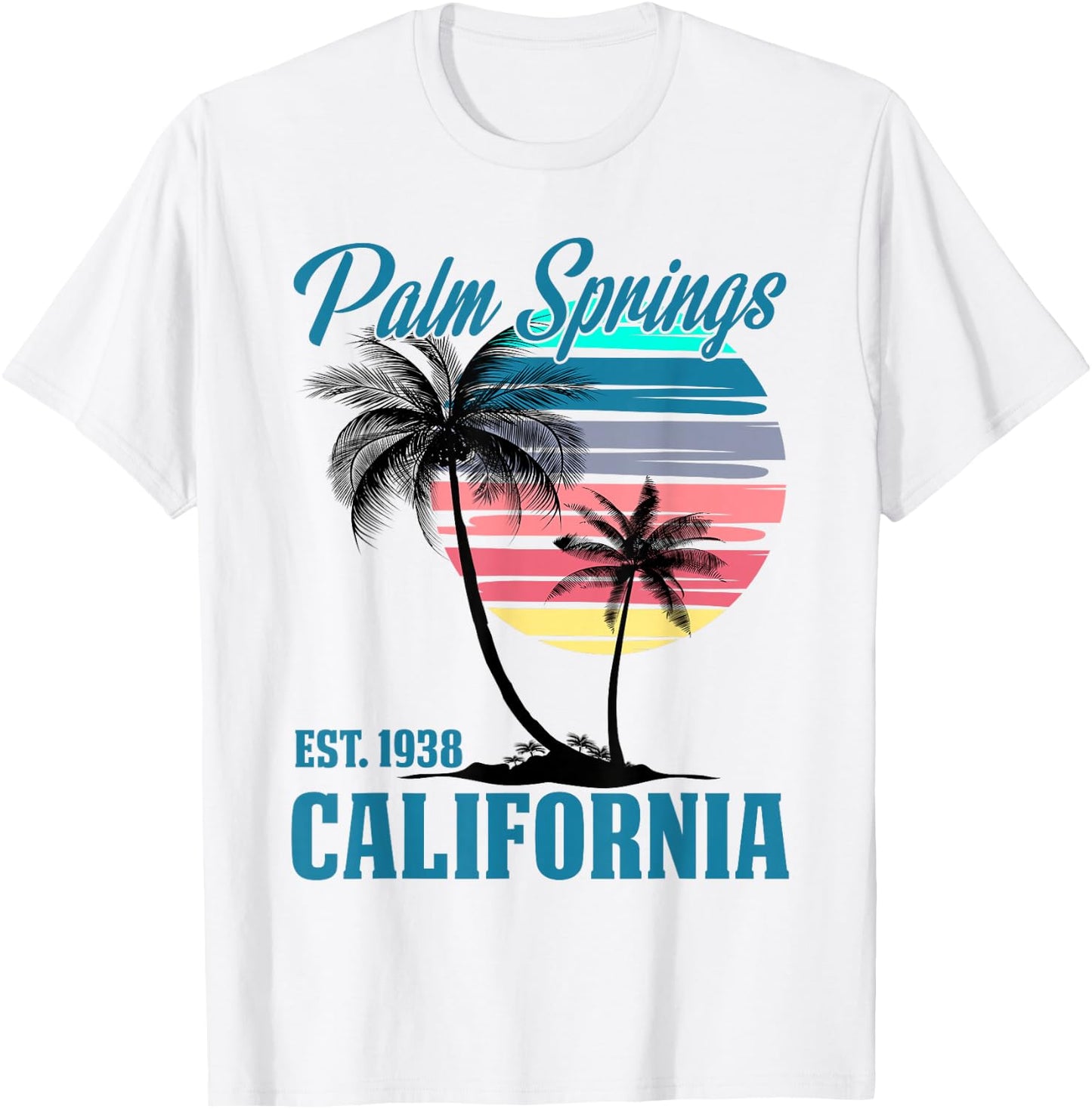 Retro Palm Springs California Beach Vibes Summer Vacation T-Shirt - T-Shirt | White
